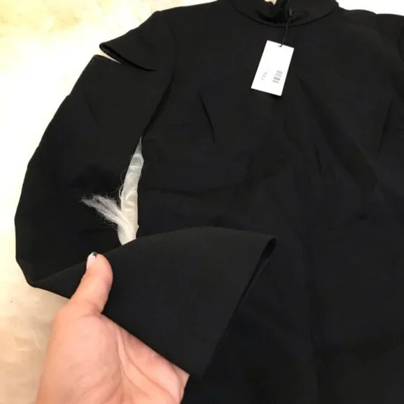 Helmut Lang Long Cutout Sleeve Wool Blend Dress - Picture 2 of 7